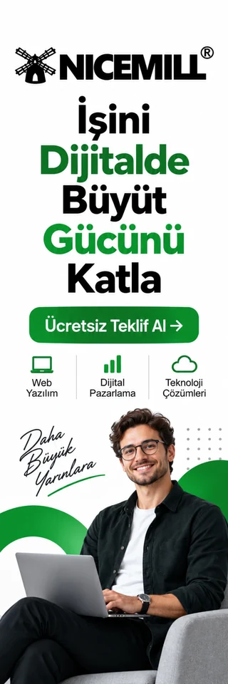 Nicemill: İşini dijitalde büyüt, gücünü katla. Web yazılım, dijital pazarlama, teknoloji çözümleri. Ücretsiz teklif al.